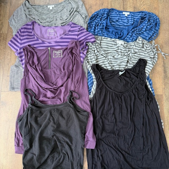 Motherhood Maternity Tops - Lot of 7 Motherhood Maternity & A Pea in the Pod Nursing Tops and Tanks LARGE